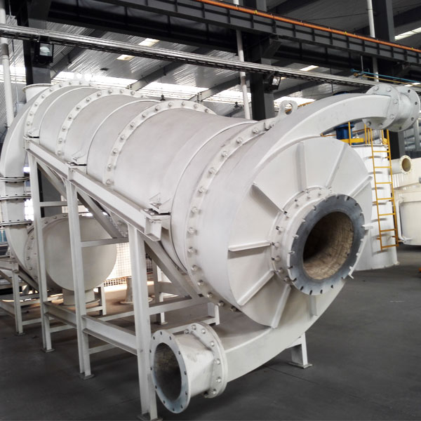 Gravity-fed three-product dense-medium cyclone